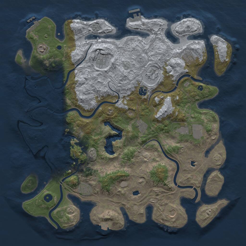 Rust Map: Procedural Map, Size: 4500, Seed: 14078, 16 Monuments