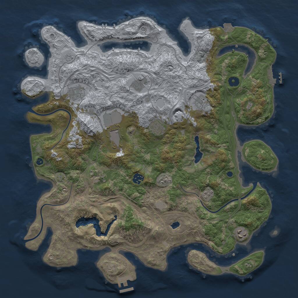 Rust Map: Procedural Map, Size: 4250, Seed: 1828634943, 15 Monuments