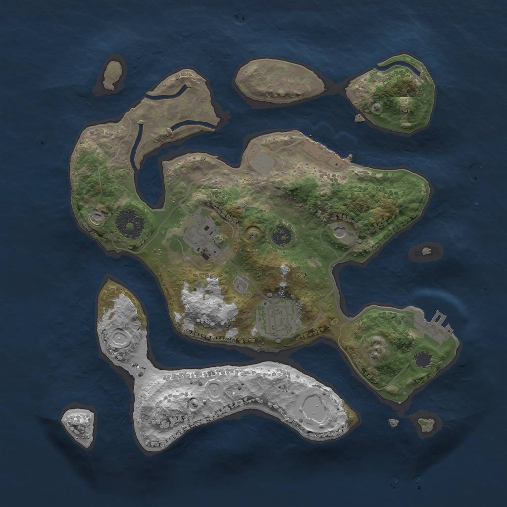 Rust Map: Procedural Map, Size: 2700, Seed: 1974794742, 10 Monuments