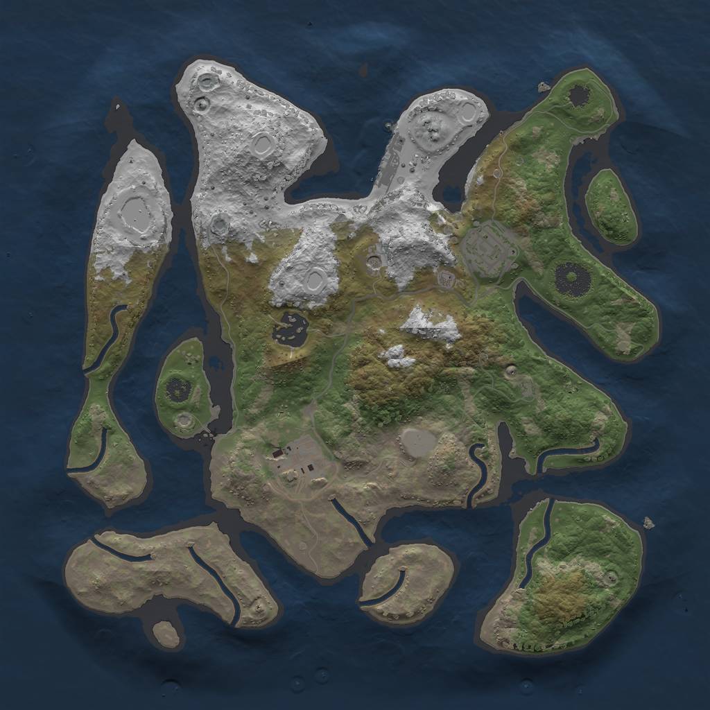 Rust Map: Procedural Map, Size: 3000, Seed: 1482202085, 10 Monuments