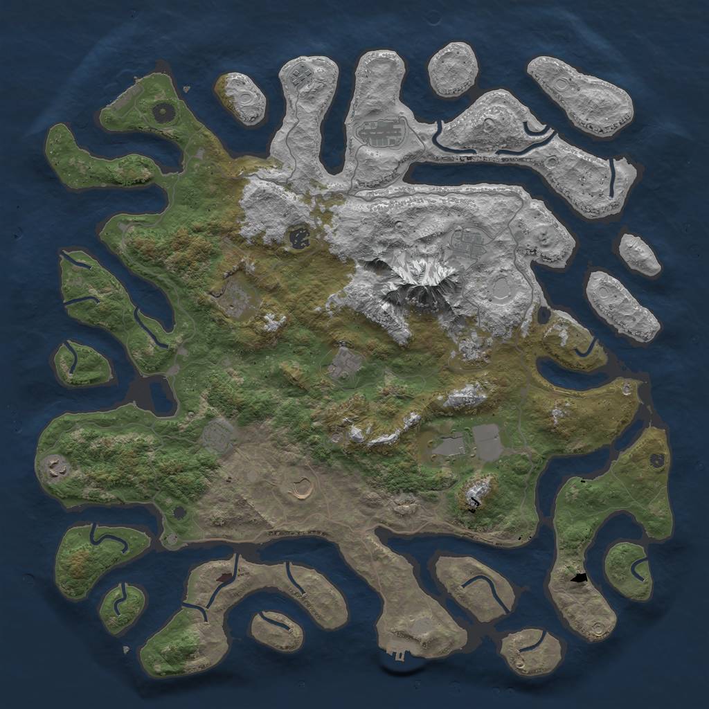 Rust Map: Procedural Map, Size: 5000, Seed: 39, 19 Monuments