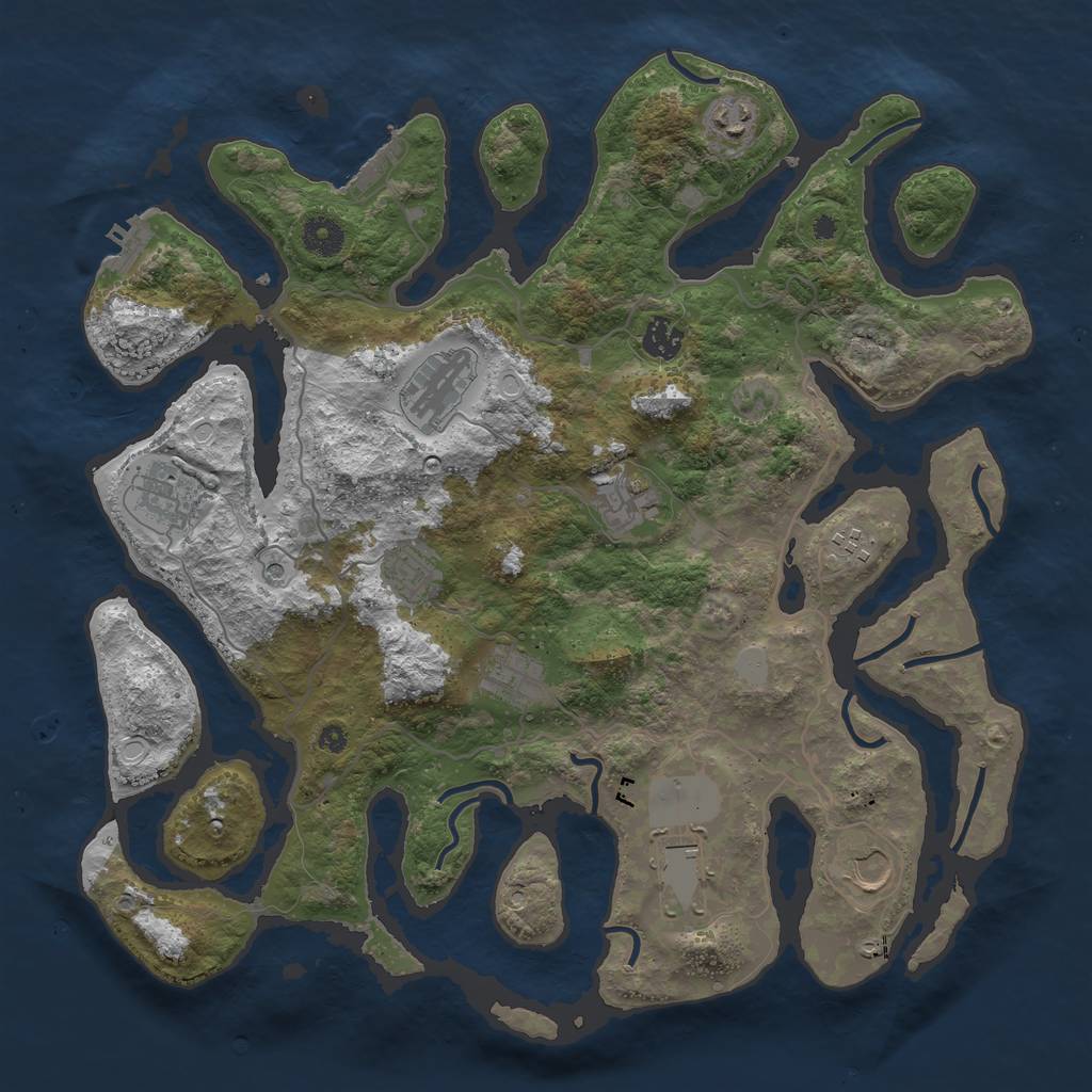 Rust Map: Procedural Map, Size: 4000, Seed: 1528573427, 18 Monuments