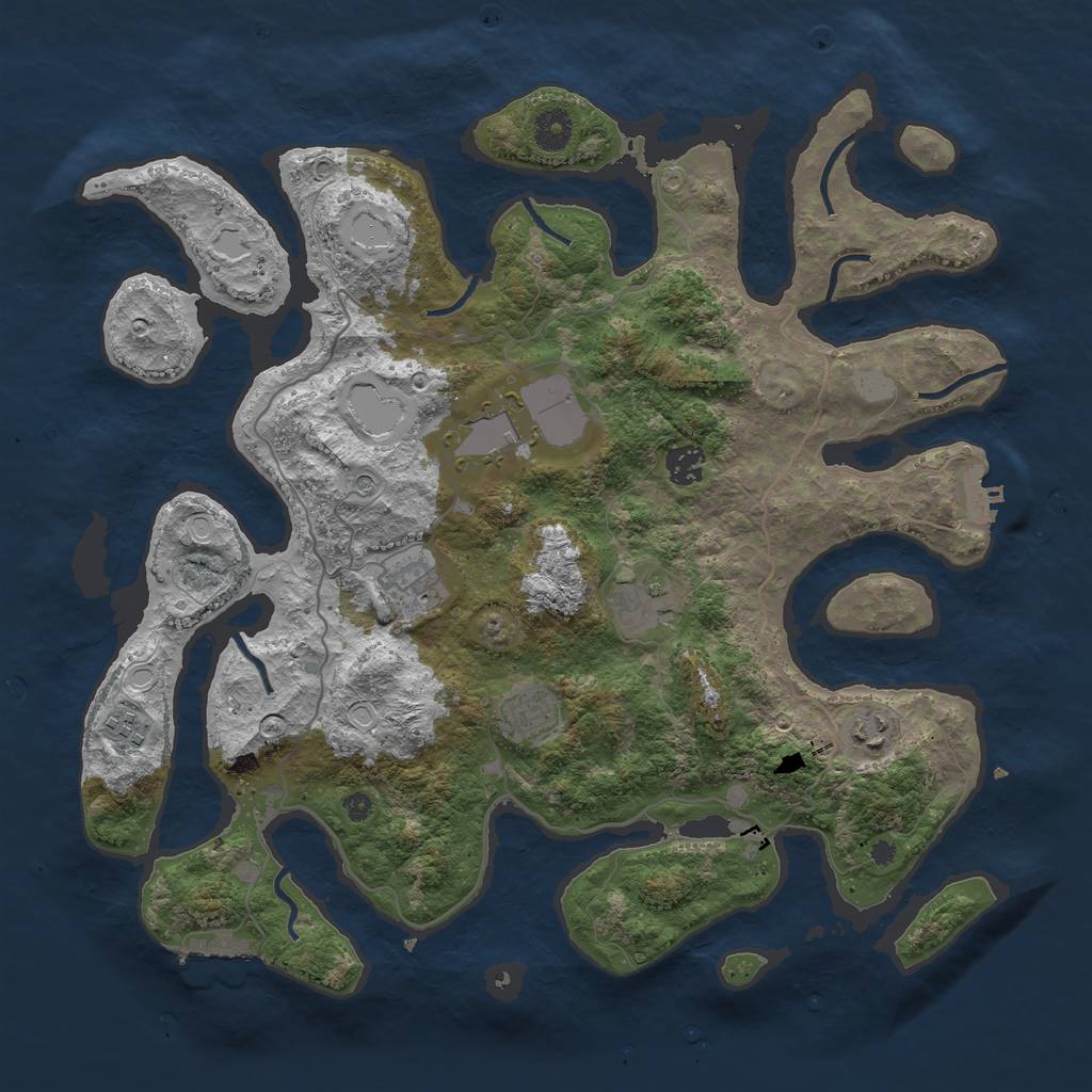 Rust Map: Procedural Map, Size: 4000, Seed: 710447, 15 Monuments