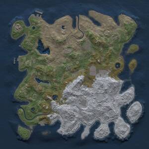 Thumbnail Rust Map: Procedural Map, Size: 4000, Seed: 9, 13 Monuments