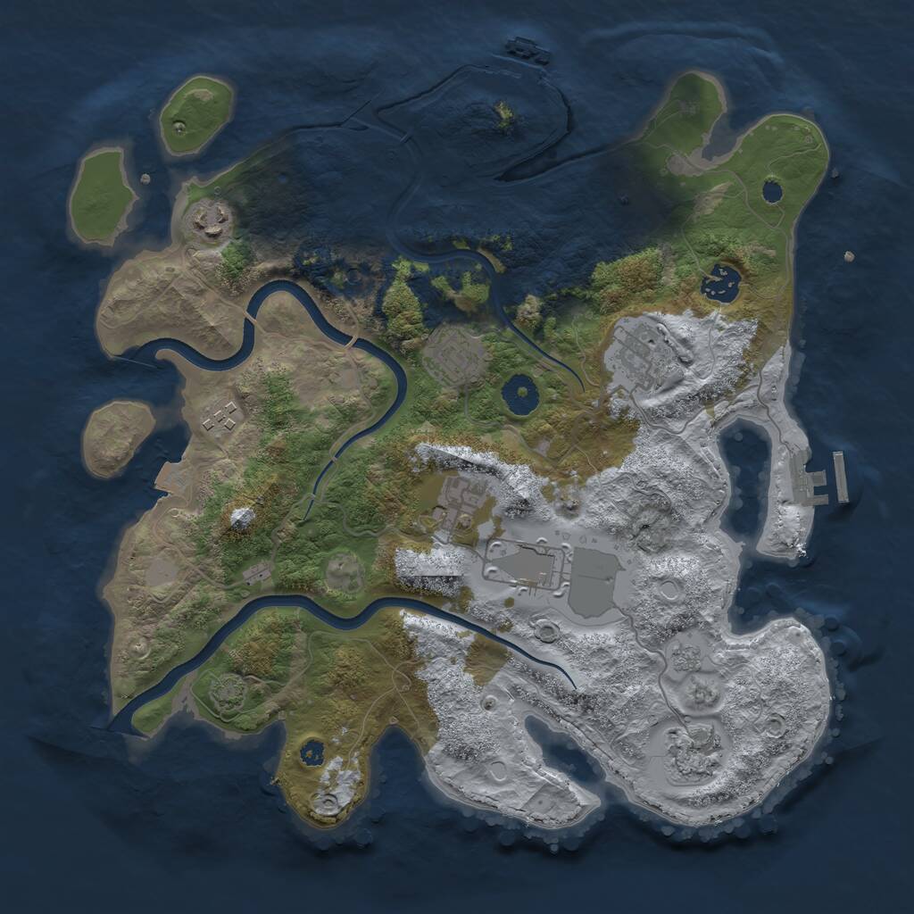 Rust Map: Procedural Map, Size: 3600, Seed: 131846659, 14 Monuments