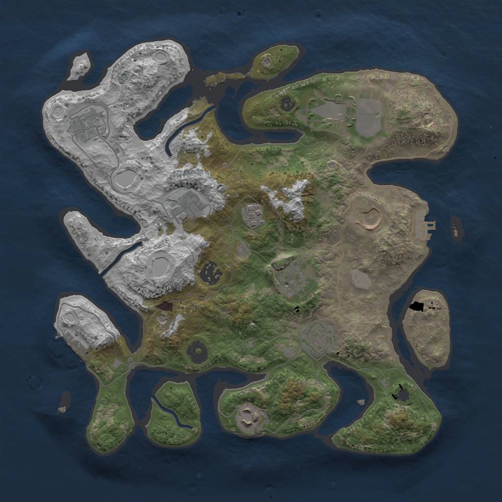 Rust Map: Procedural Map, Size: 3500, Seed: 4456689, 17 Monuments