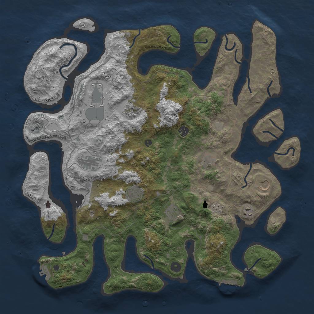 Rust Map: Procedural Map, Size: 4500, Seed: 170000, 18 Monuments