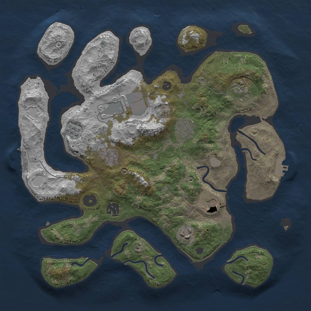 Rust Map: Procedural Map, Size: 3500, Seed: 517626000, 15 Monuments