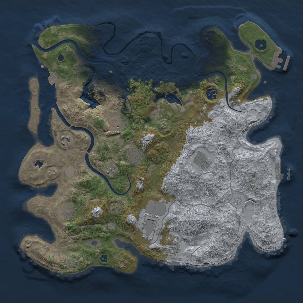 Rust Map: Procedural Map, Size: 4000, Seed: 35402, 15 Monuments