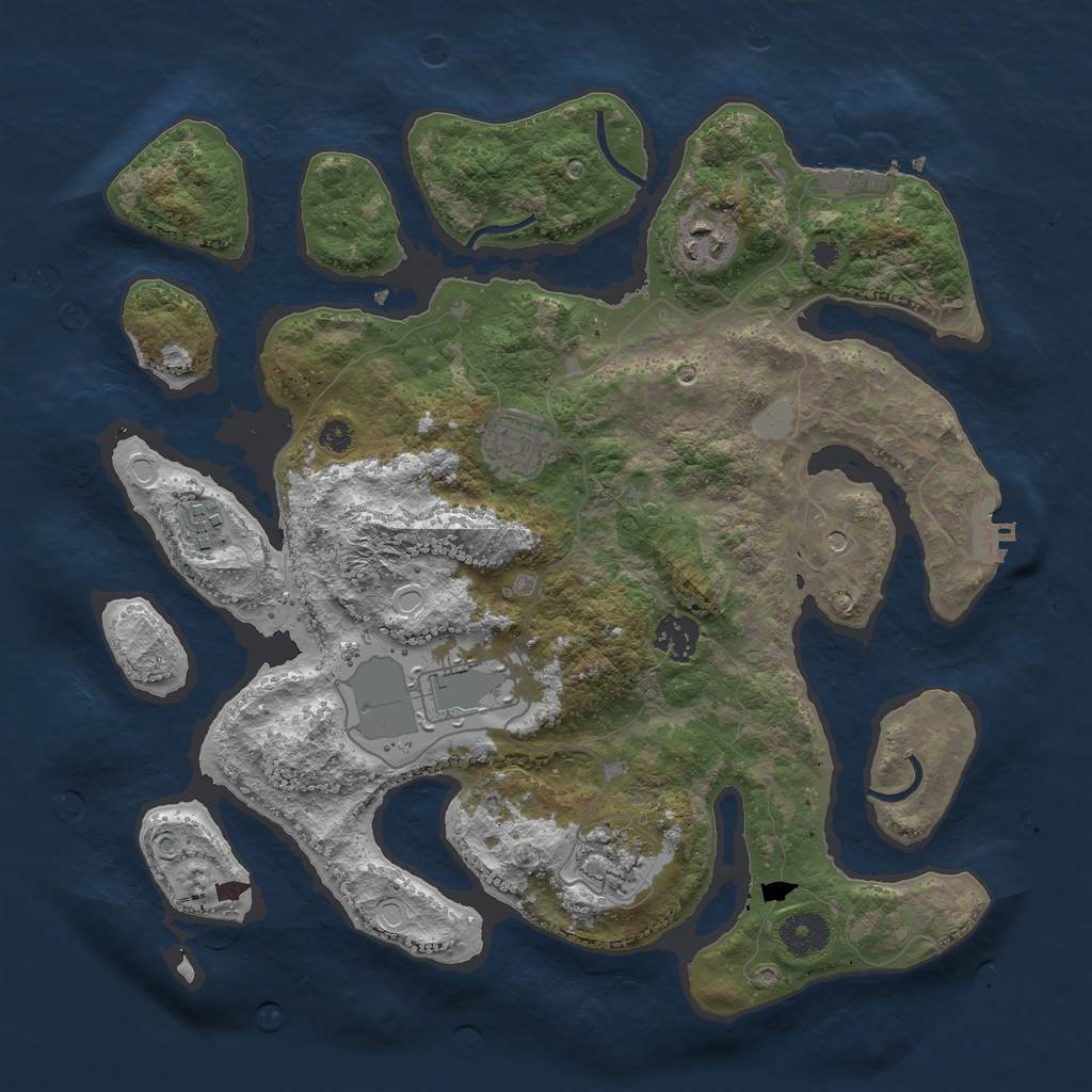 Rust Map: Procedural Map, Size: 3550, Seed: 394192, 14 Monuments