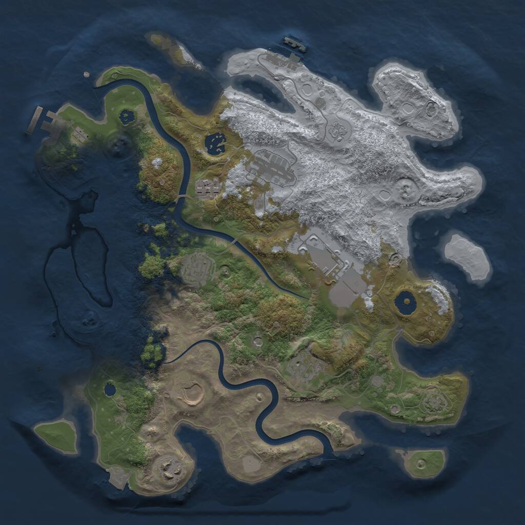 Rust Map: Procedural Map, Size: 3550, Seed: 334452, 14 Monuments