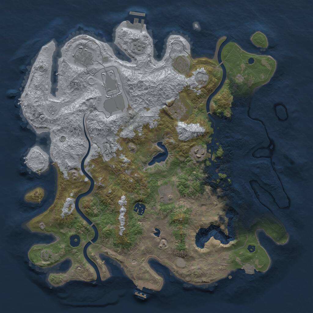 Rust Map: Procedural Map, Size: 4000, Seed: 1269420, 15 Monuments