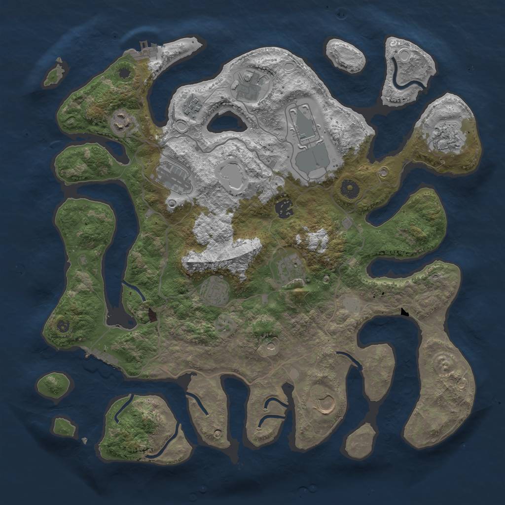 Rust Map: Procedural Map, Size: 4000, Seed: 392681, 18 Monuments