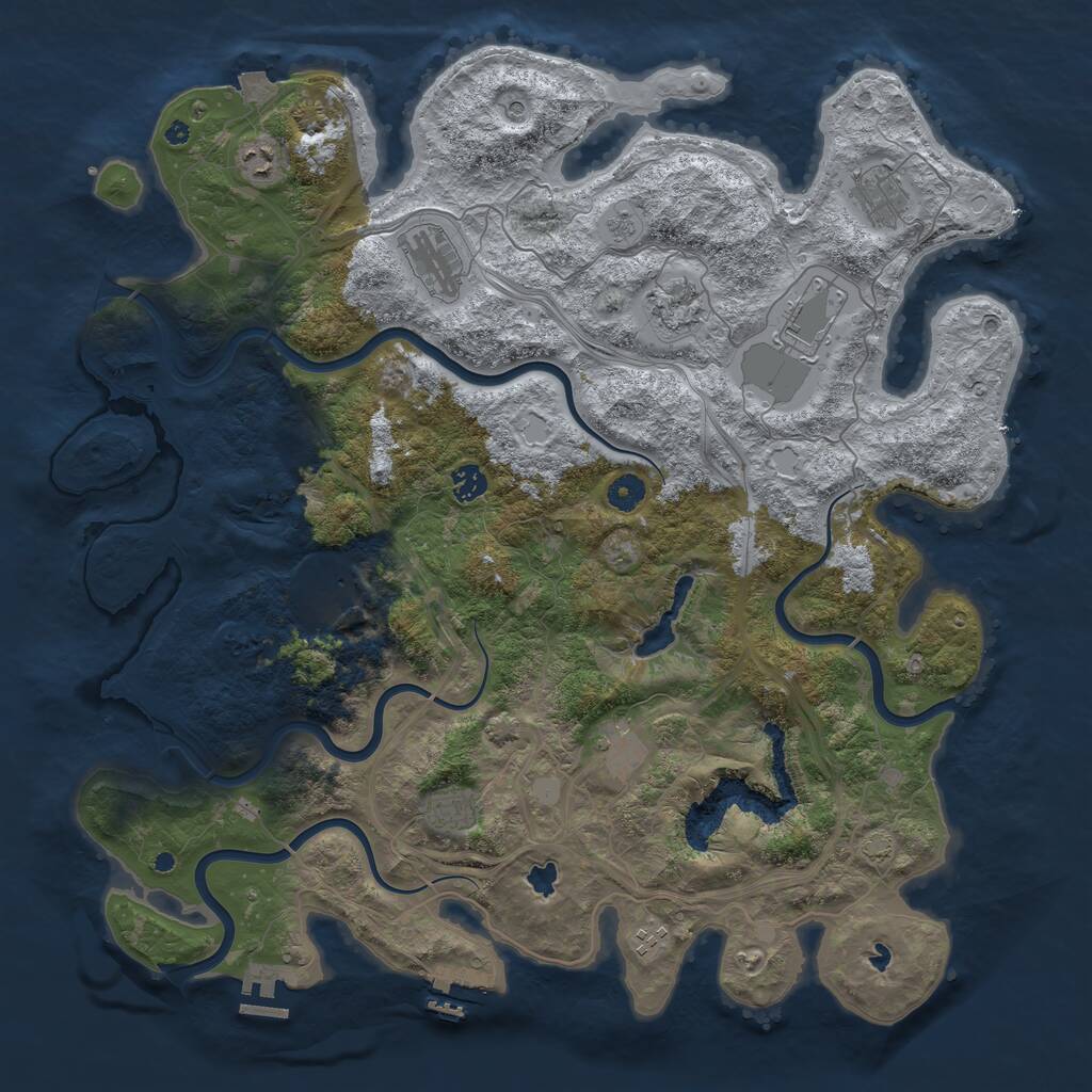 Rust Map: Procedural Map, Size: 4500, Seed: 478795634, 16 Monuments