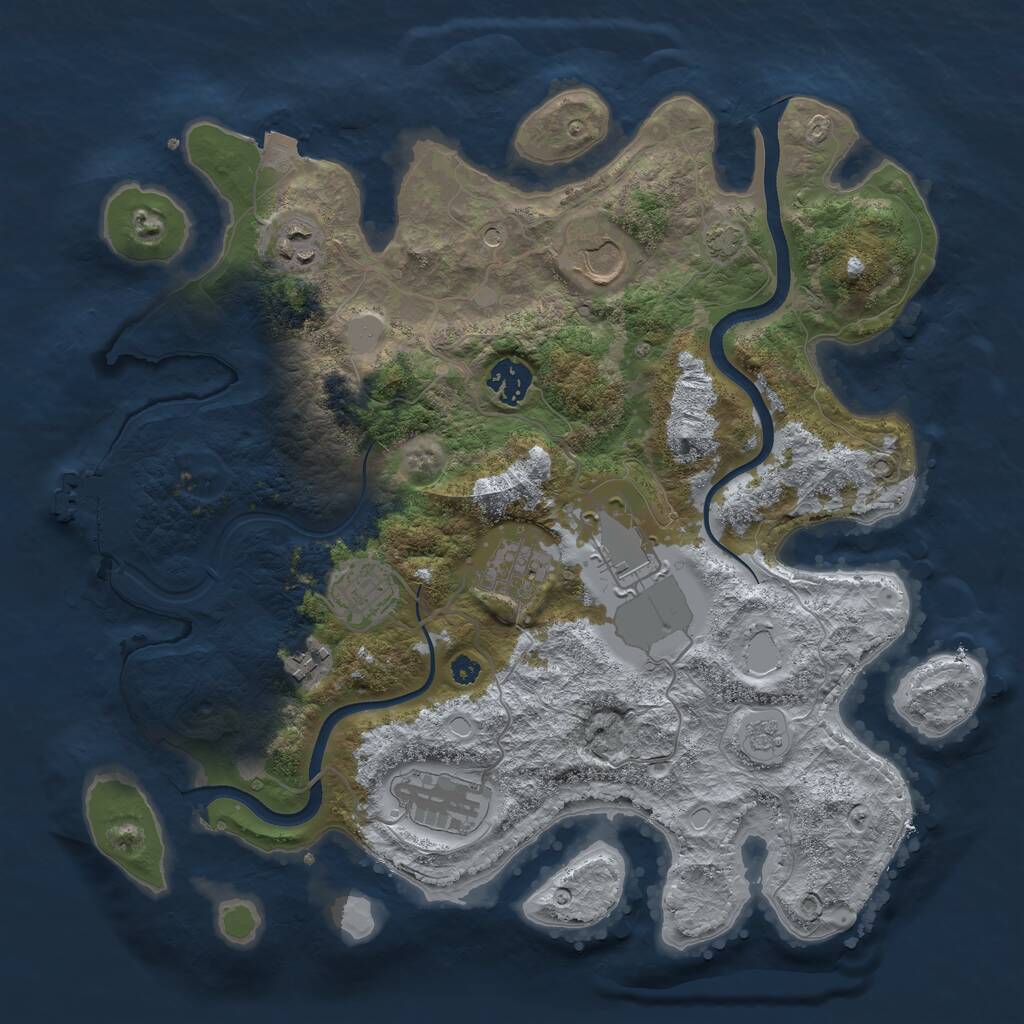 Rust Map: Procedural Map, Size: 3550, Seed: 155170, 13 Monuments