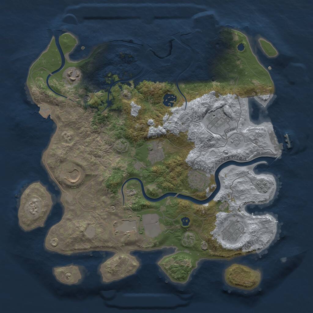 Rust Map: Procedural Map, Size: 3500, Seed: 531038928, 15 Monuments
