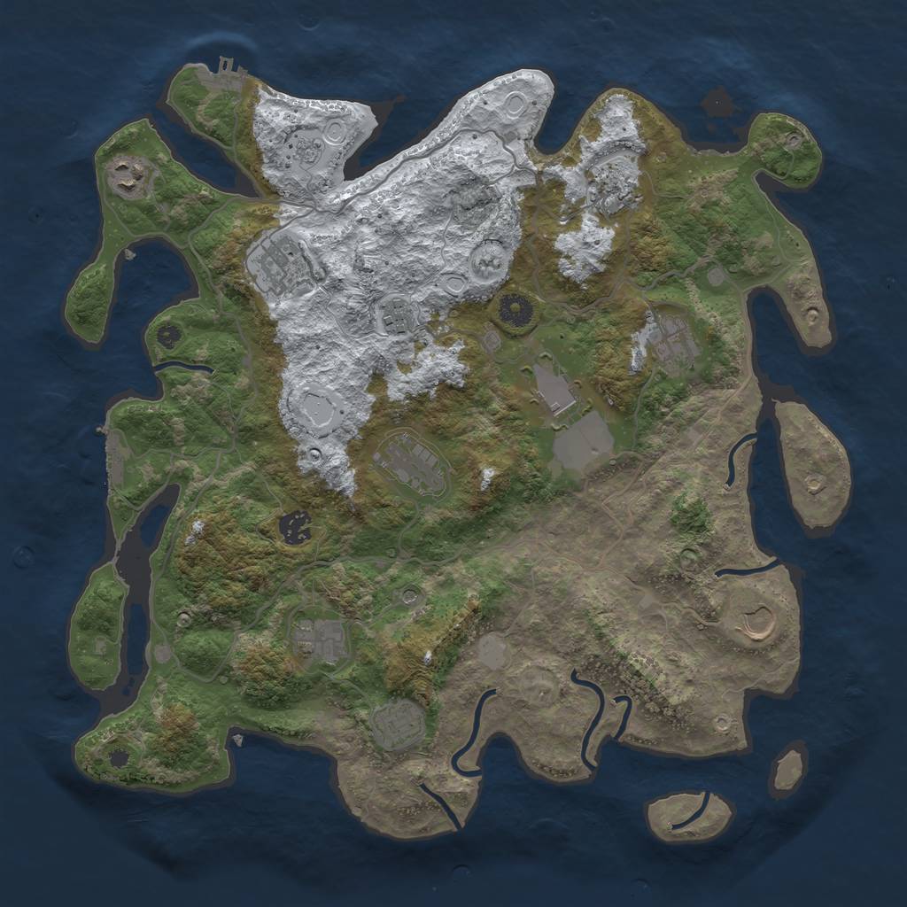 Rust Map: Procedural Map, Size: 4000, Seed: 10535, 20 Monuments