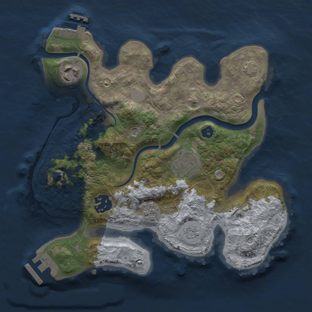 Rust Map: Procedural Map, Size: 2600, Seed: 216465, 10 Monuments