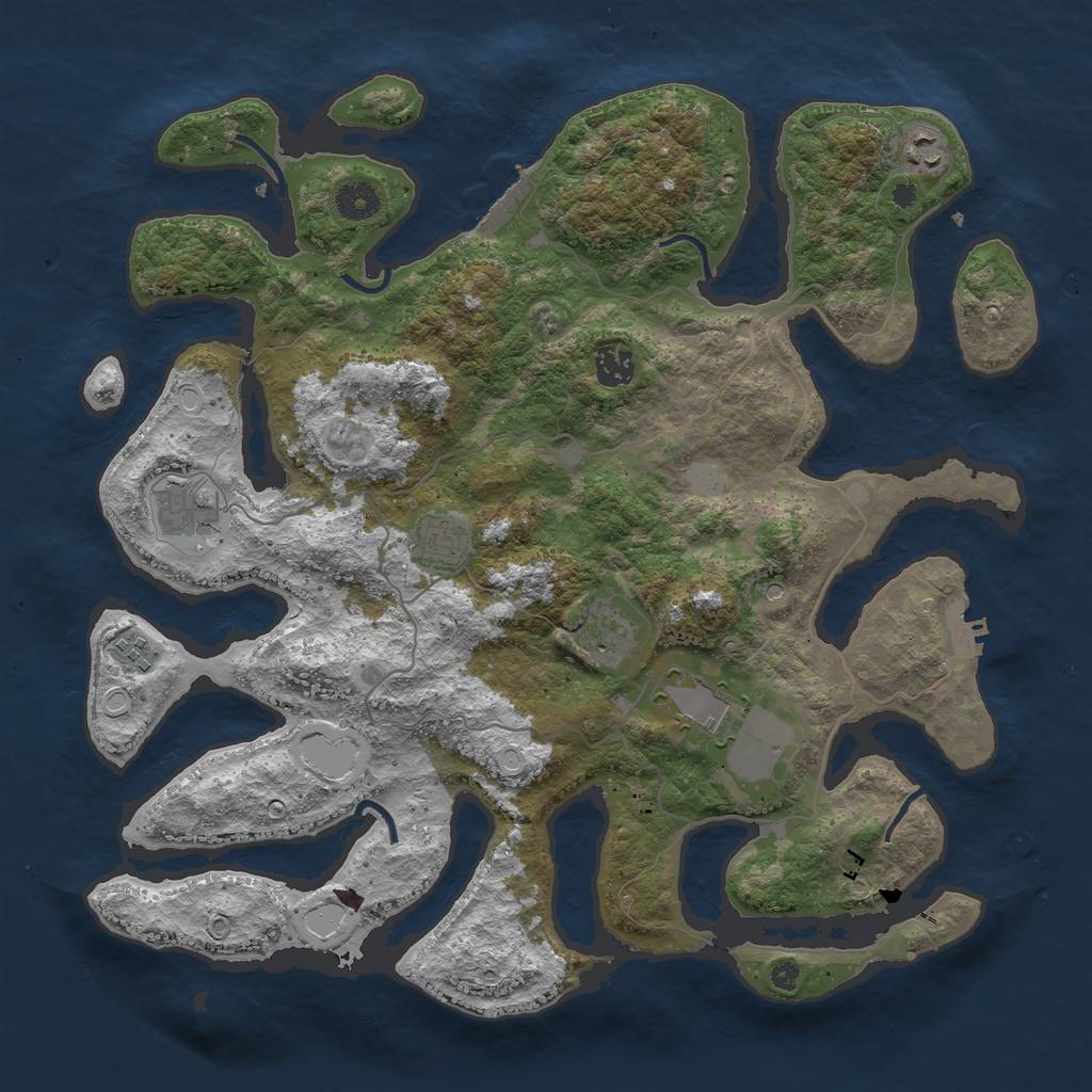 Rust Map: Procedural Map, Size: 4000, Seed: 702495745, 15 Monuments