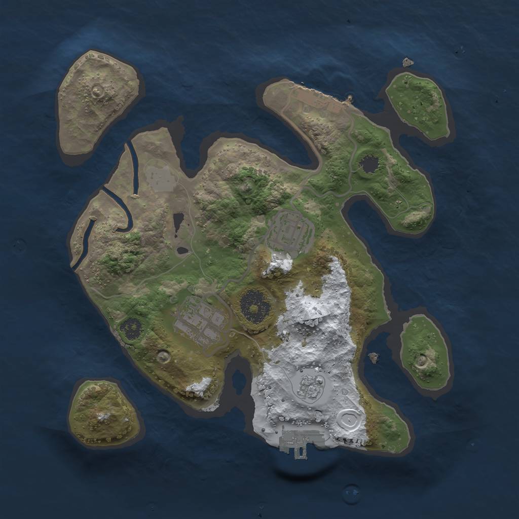 Rust Map: Procedural Map, Size: 2500, Seed: 56, 10 Monuments