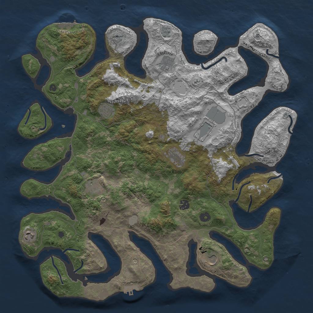 Rust Map: Procedural Map, Size: 4500, Seed: 86754240, 17 Monuments