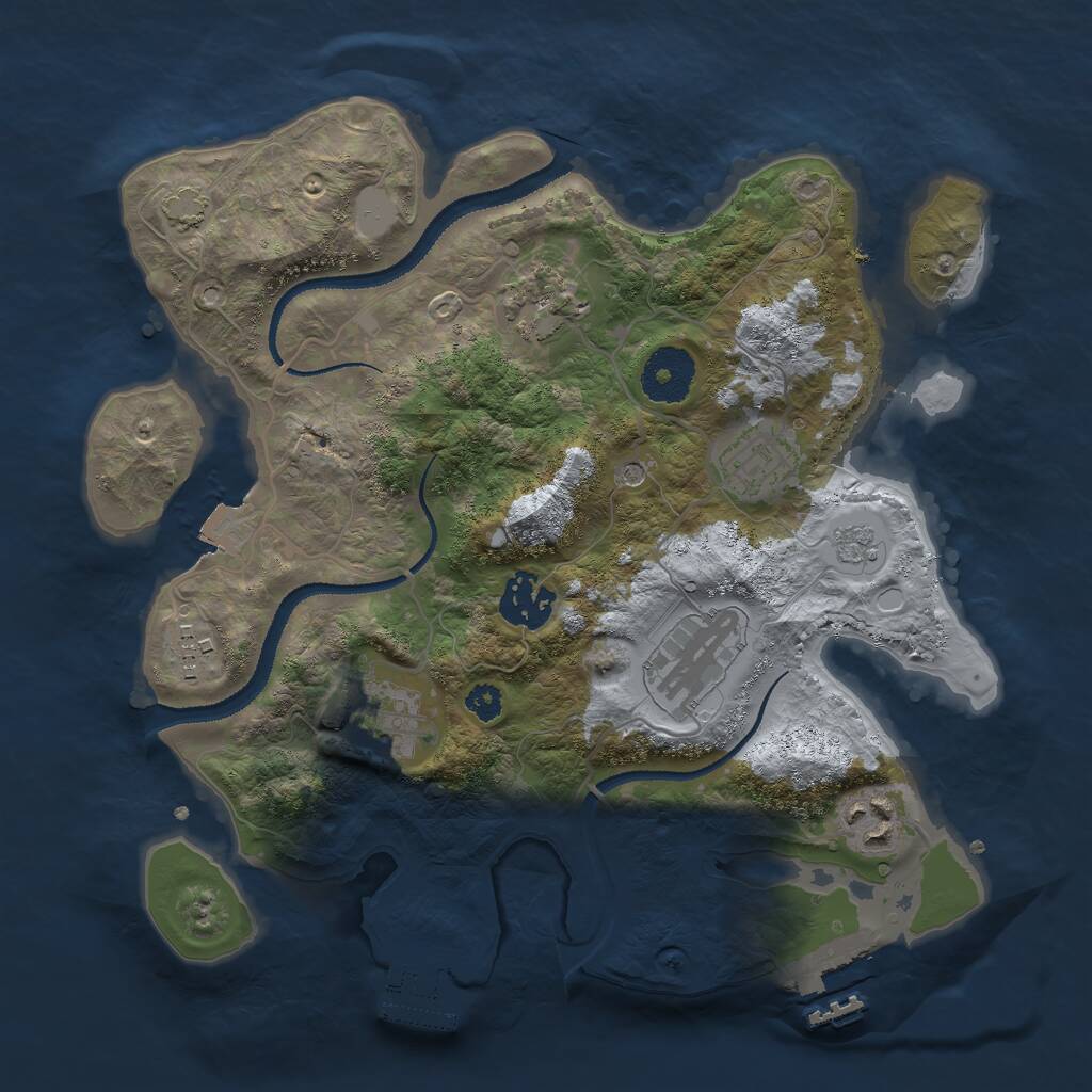 Rust Map: Procedural Map, Size: 3000, Seed: 1114333264, 13 Monuments