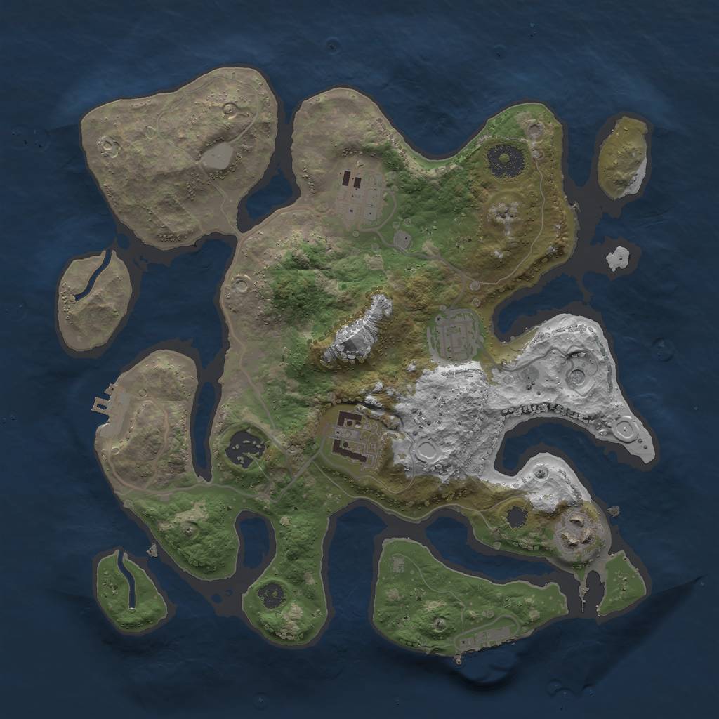 Rust Map: Procedural Map, Size: 3000, Seed: 1114333264, 13 Monuments