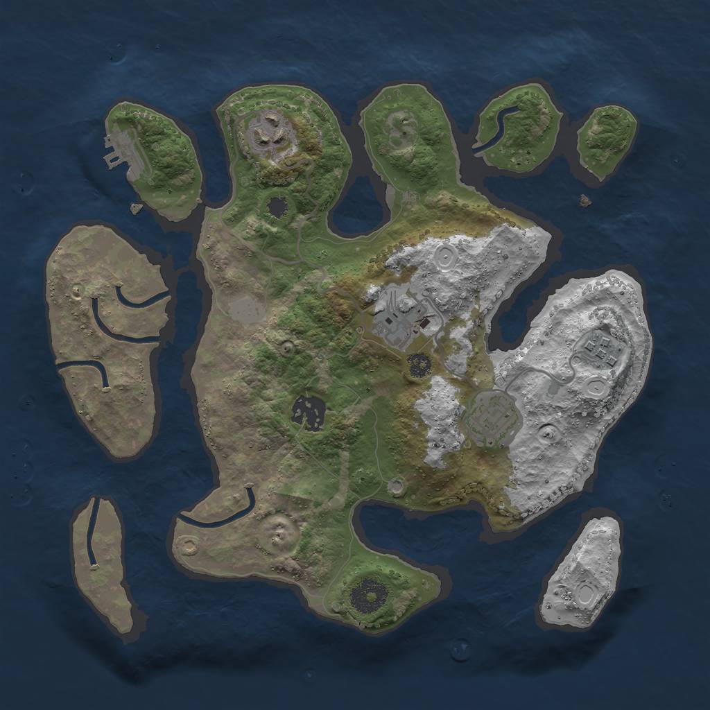 Rust Map: Procedural Map, Size: 3000, Seed: 340800, 11 Monuments