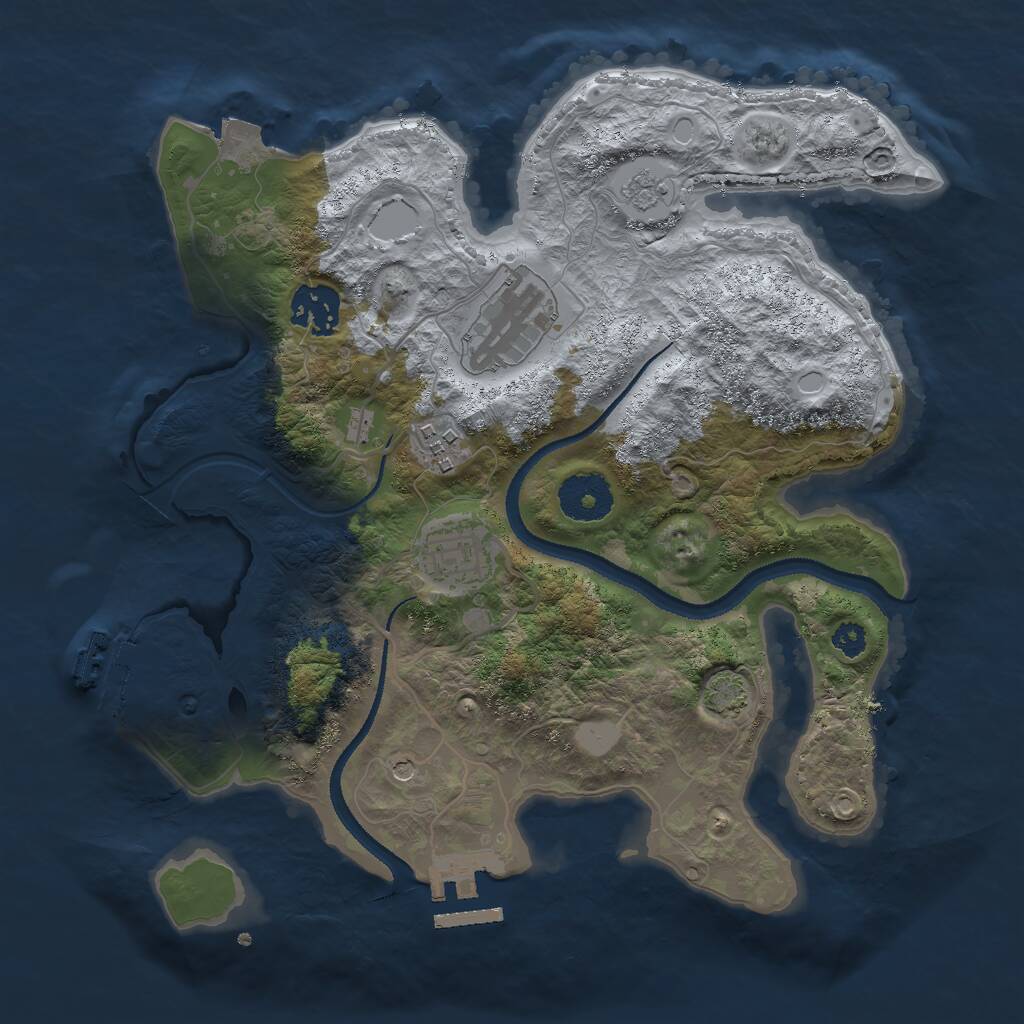 Rust Map: Procedural Map, Size: 3000, Seed: 161681, 10 Monuments