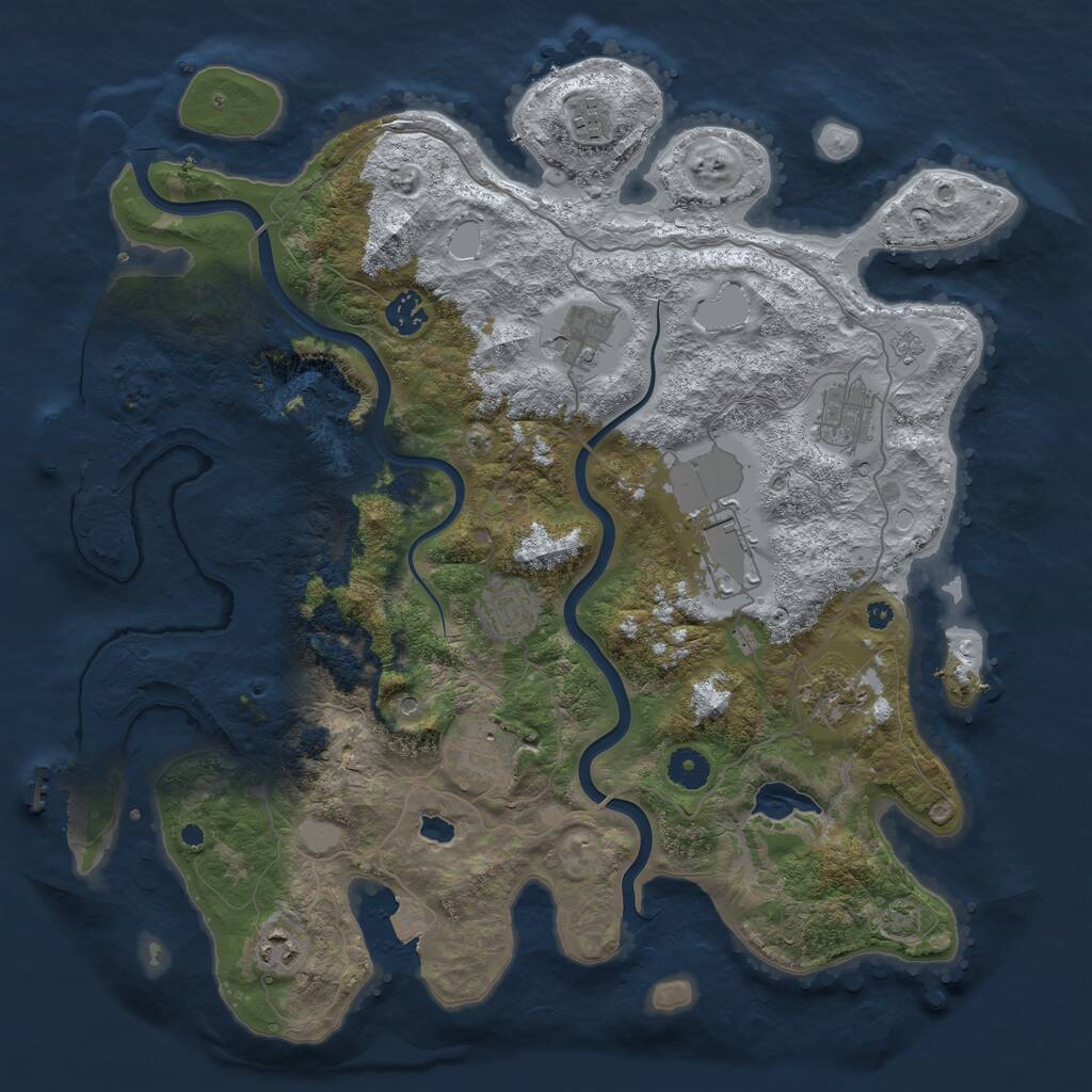 Rust Map: Procedural Map, Size: 4000, Seed: 80528, 15 Monuments