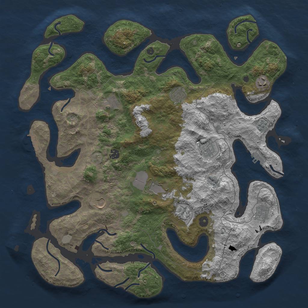 Rust Map: Procedural Map, Size: 4500, Seed: 1854756582, 18 Monuments
