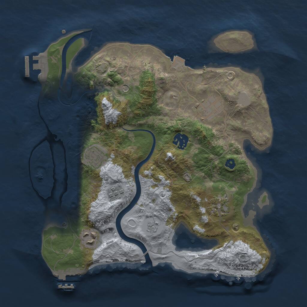 Rust Map: Procedural Map, Size: 3000, Seed: 336835, 12 Monuments