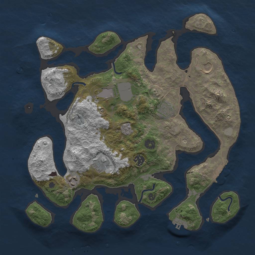 Rust Map: Procedural Map, Size: 3550, Seed: 214770, 15 Monuments