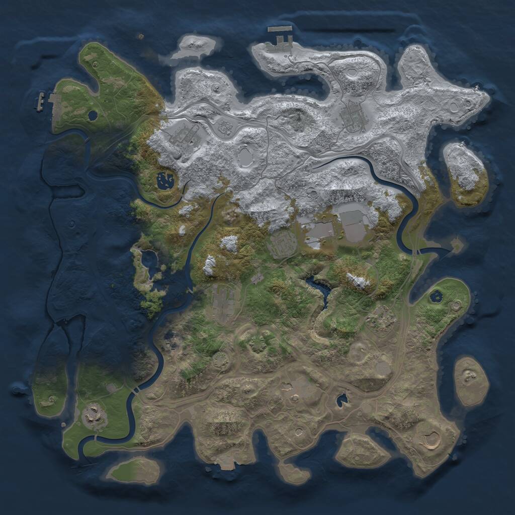 Rust Map: Procedural Map, Size: 4250, Seed: 1399128316, 17 Monuments
