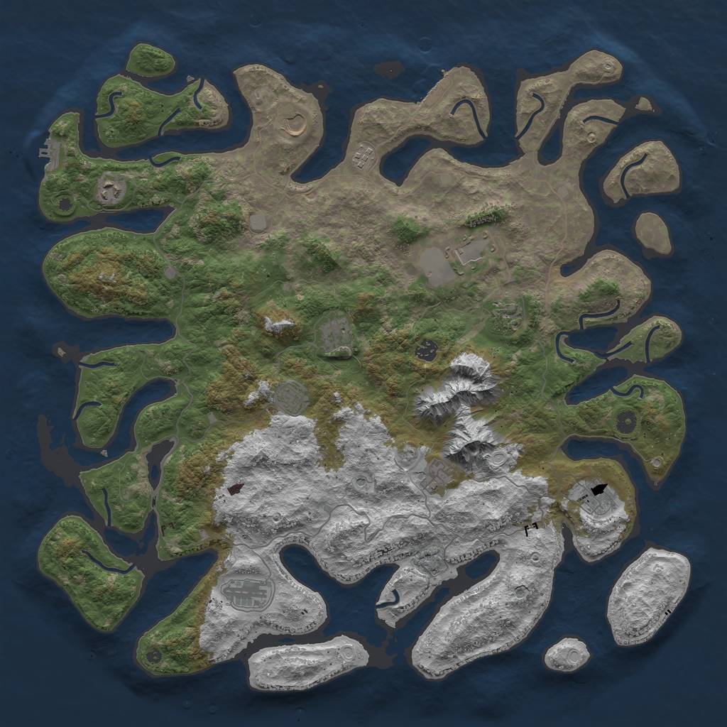 Rust Map: Procedural Map, Size: 5000, Seed: 1489761254, 19 Monuments