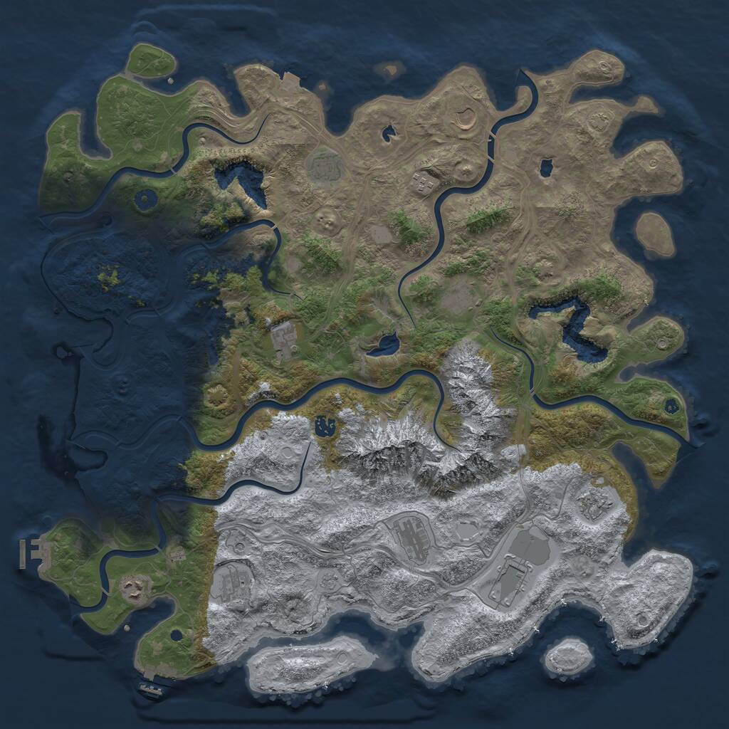 Rust Map: Procedural Map, Size: 5000, Seed: 1489761254, 17 Monuments