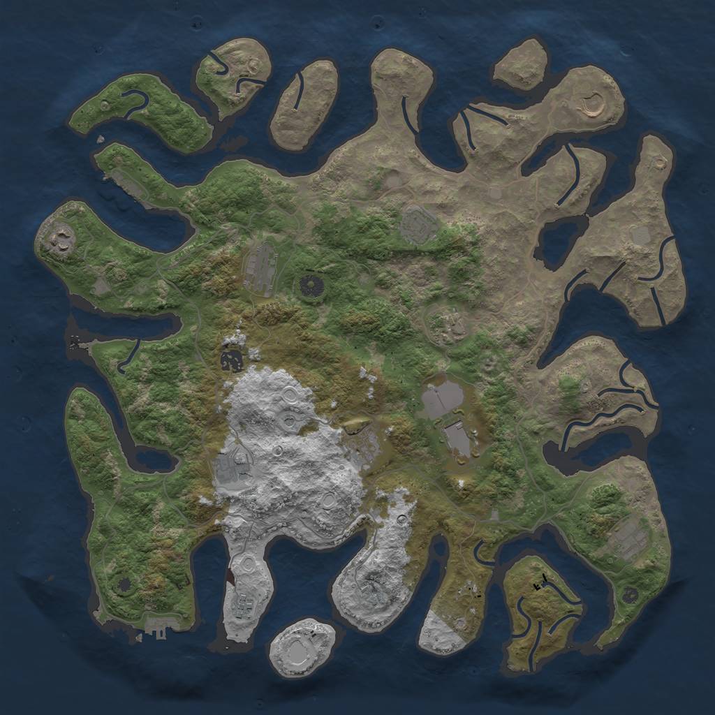Rust Map: Procedural Map, Size: 4500, Seed: 935150328, 19 Monuments