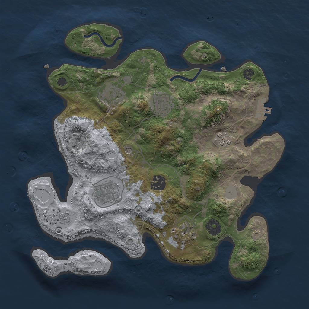 Rust Map: Procedural Map, Size: 3000, Seed: 6969, 12 Monuments