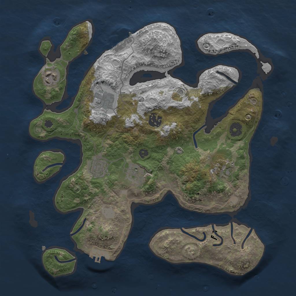 Rust Map: Procedural Map, Size: 3223, Seed: 13927, 13 Monuments