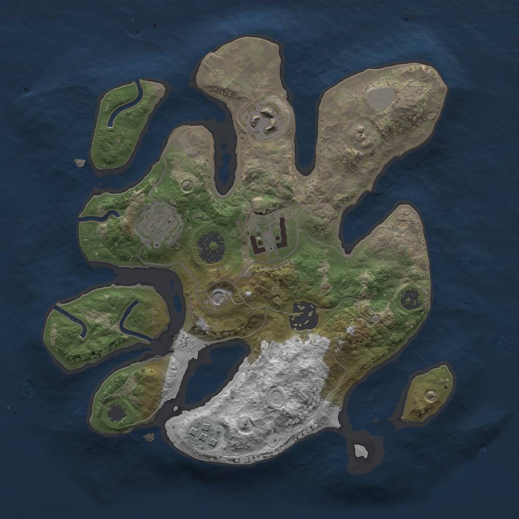 Rust Map: Procedural Map, Size: 2600, Seed: 182, 11 Monuments