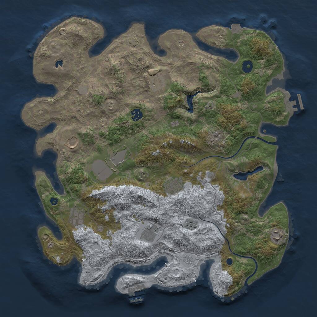 Rust Map: Procedural Map, Size: 4000, Seed: 50386, 15 Monuments