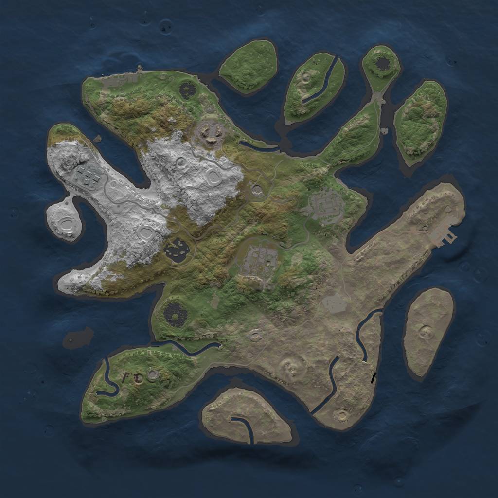 Rust Map: Procedural Map, Size: 3150, Seed: 96498749, 13 Monuments
