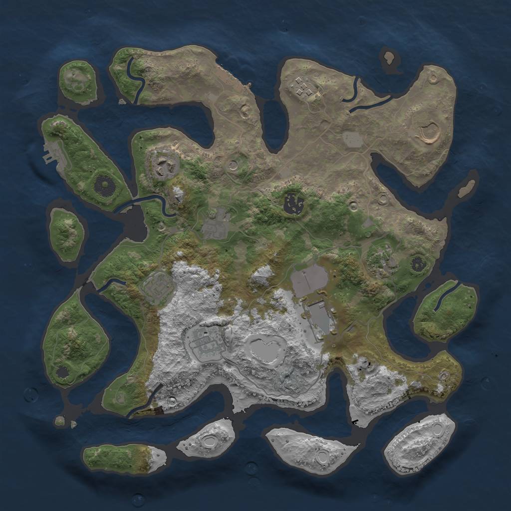Rust Map: Procedural Map, Size: 3600, Seed: 31331, 17 Monuments