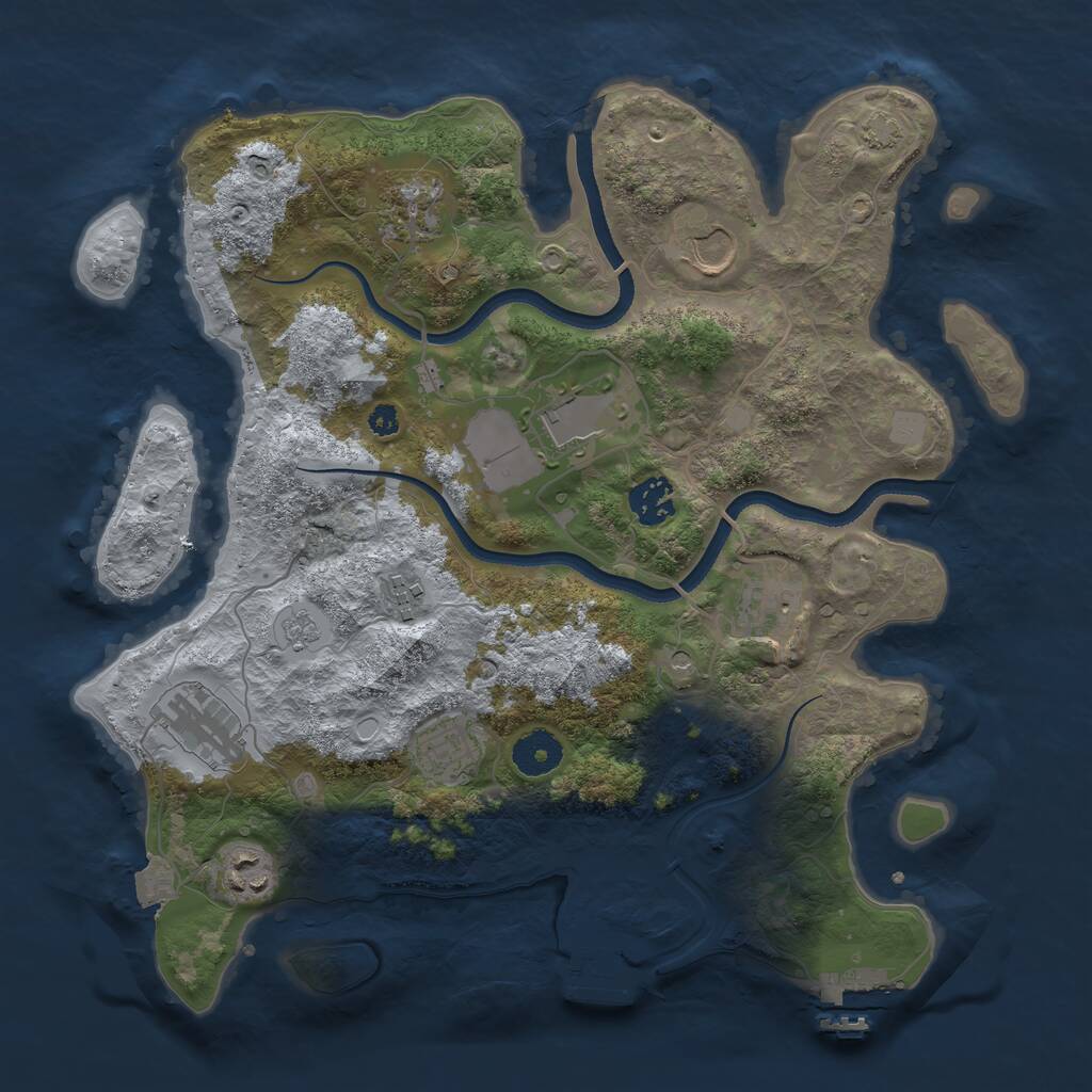 Rust Map: Procedural Map, Size: 3500, Seed: 811598, 15 Monuments