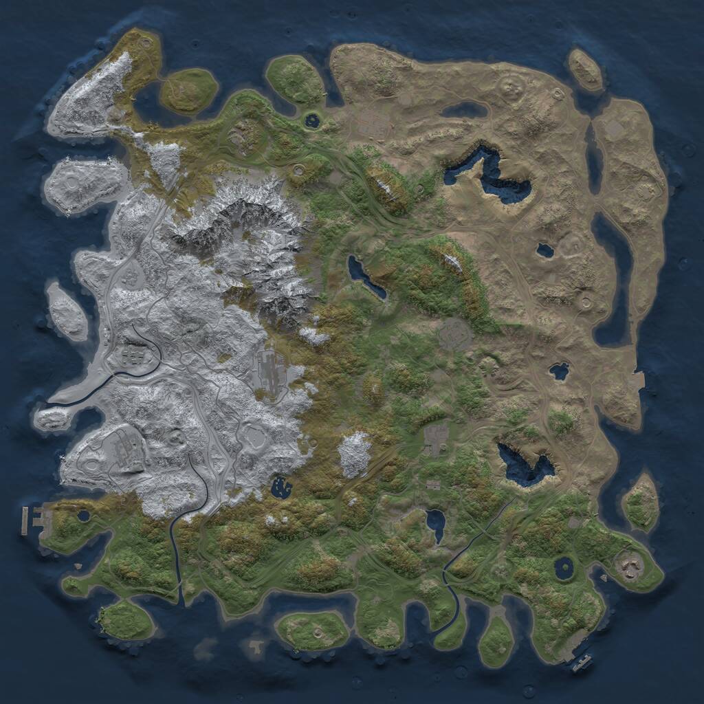 Rust Map: Procedural Map, Size: 5000, Seed: 836429099, 15 Monuments