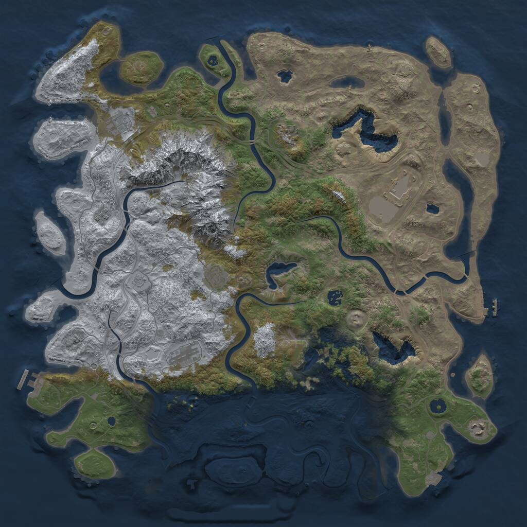 Rust Map: Procedural Map, Size: 5000, Seed: 836429099, 14 Monuments