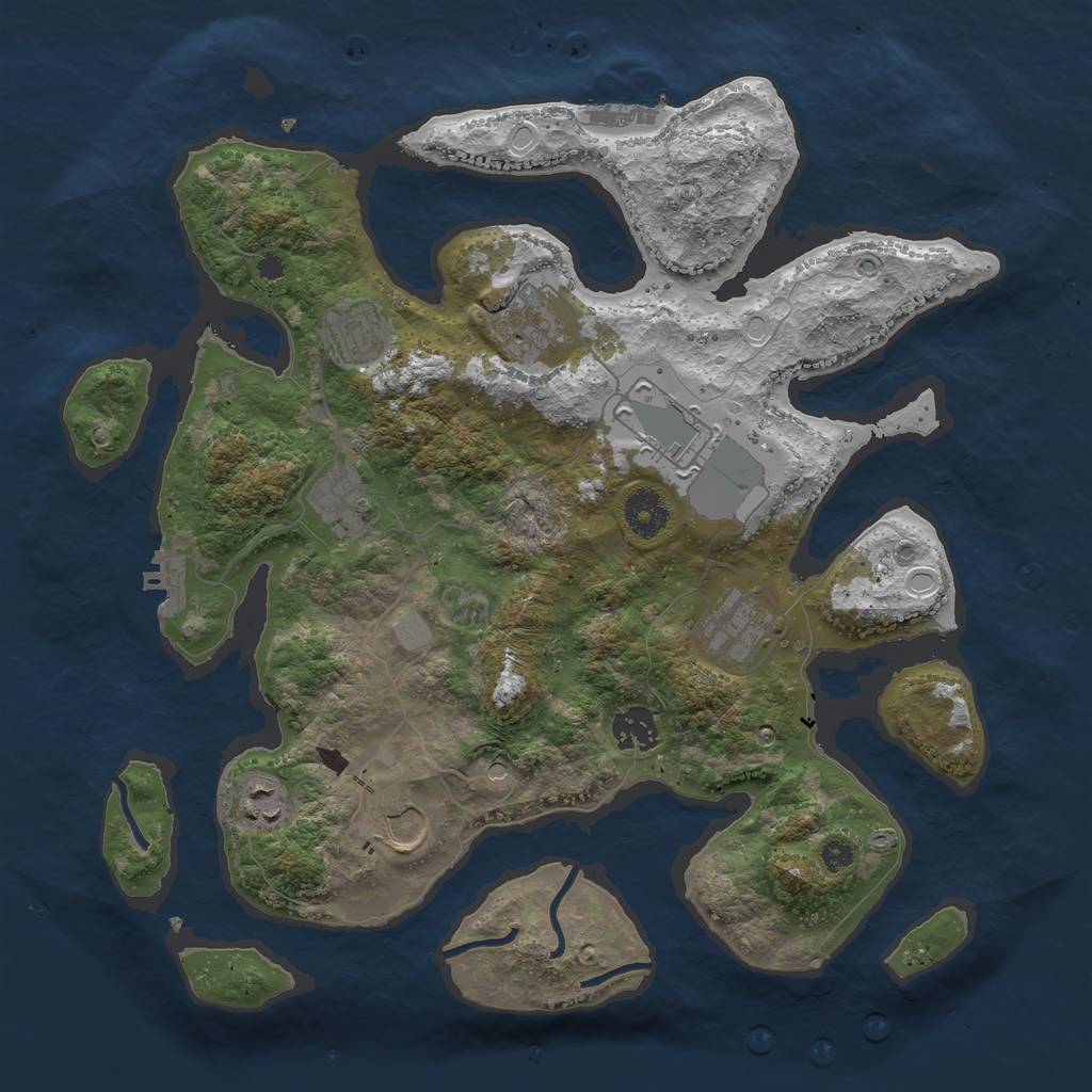 Rust Map: Procedural Map, Size: 3600, Seed: 19579059, 16 Monuments