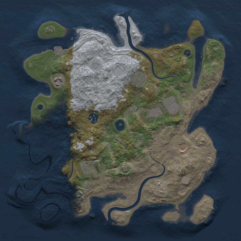 Rust Map: Procedural Map, Size: 3550, Seed: 556722, 11 Monuments