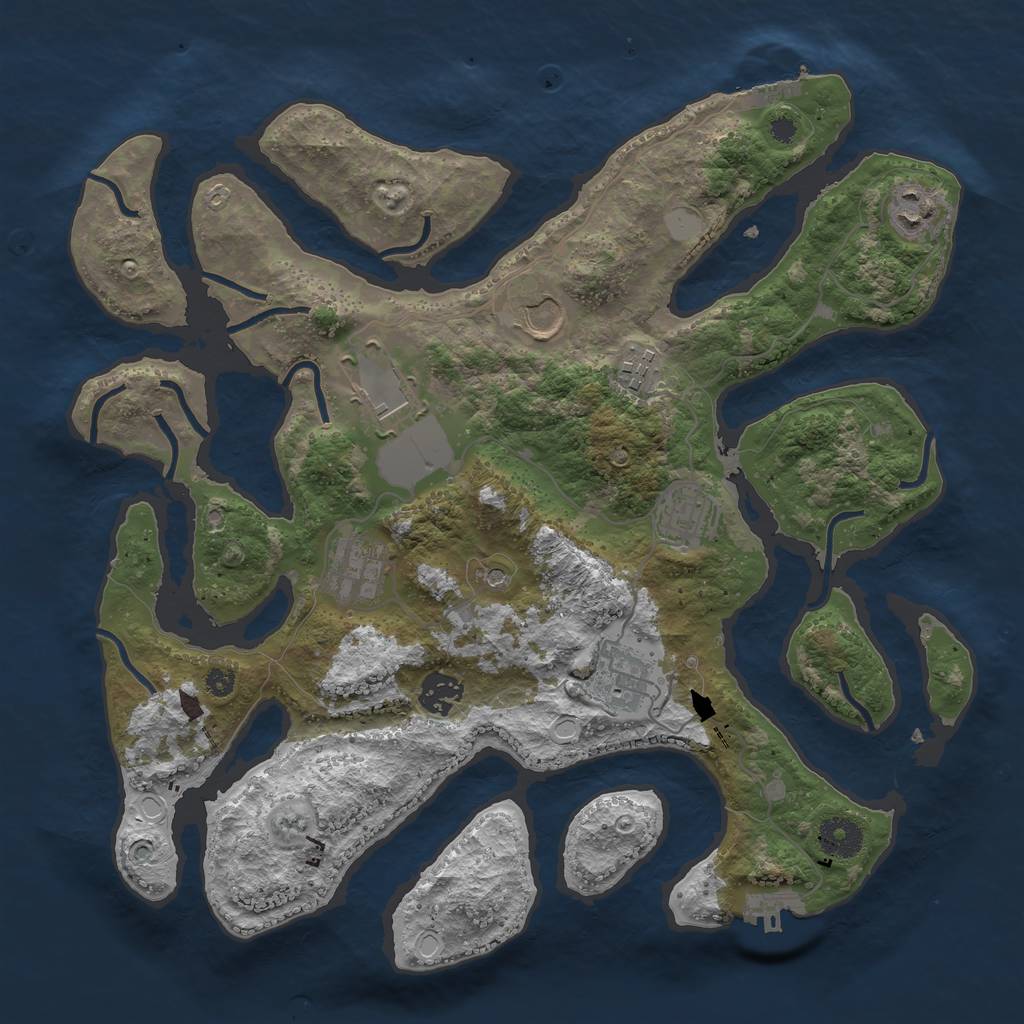 Rust Map: Procedural Map, Size: 3600, Seed: 22512, 16 Monuments