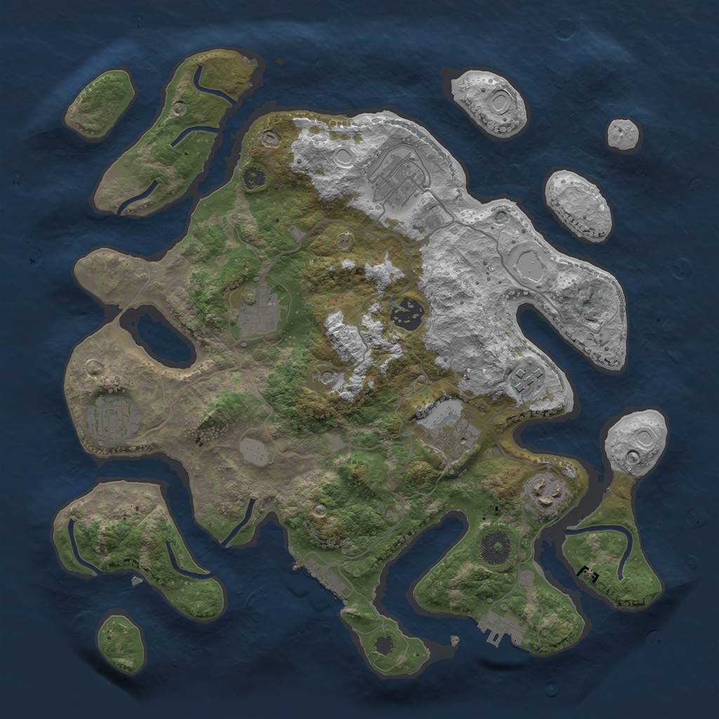 Rust Map: Procedural Map, Size: 3400, Seed: 32512, 15 Monuments